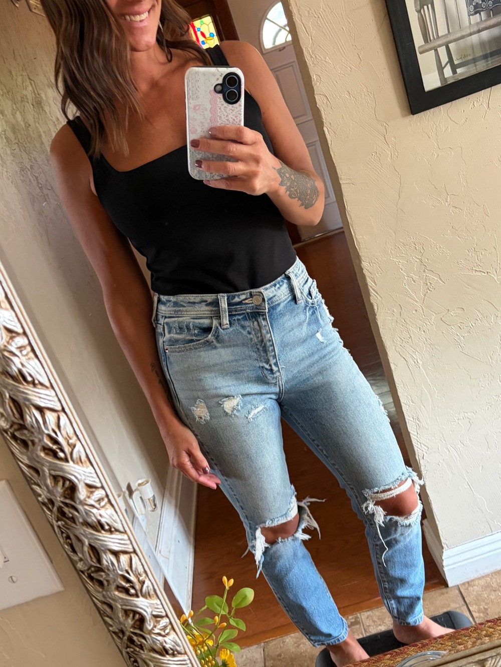 Cello Light Blue Distressed Boyfriend Jeans